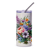 Floral Tumbler, Flower Bouquet Tumbler, Watercolor Style Tumbler, Floral Gift Idea, Colorful Flower Art Tumbler - Tawshia